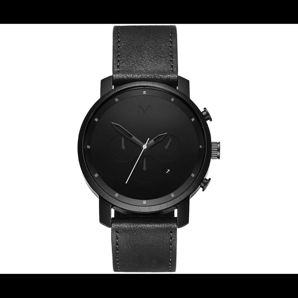 MVMT Black Leather Watch